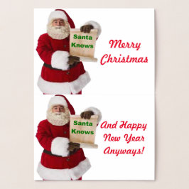 Con Relieve Metalizado Tarjeta de Navidades de Santa Conocimientos