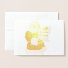 Con Relieve Metalizado Tarjeta de Navidades de Santa Conocimientos