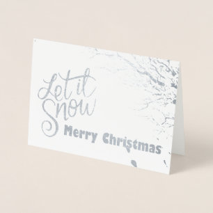 Con Relieve Metalizado Tarjeta de Navidades Let it Snow (Relieve metaliza
