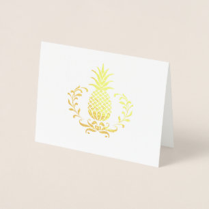 Con Relieve Metalizado Tarjeta de nota real de piña