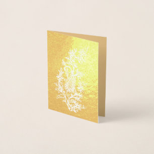 Con Relieve Metalizado Tarjeta de papel de aluminio Gracias