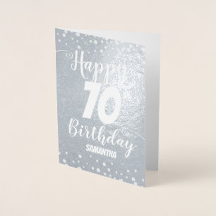 Con Relieve Metalizado Tarjeta de papel de aluminio personalizada cumplea