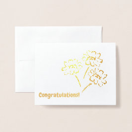 Con Relieve Metalizado Tarjeta de ramo brillante