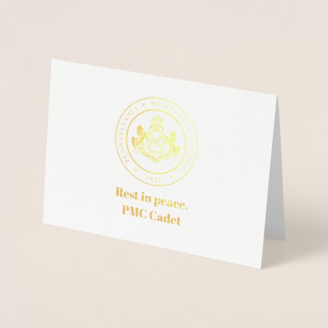 Con Relieve Metalizado Tarjeta de solidaridad del Colegio Militar de Penn (Anverso)