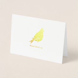 Con Relieve Metalizado Tarjeta Doble de Navidad - Partridge Feliz Navidad