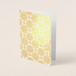 Con Relieve Metalizado Tarjeta en blanco de ocasión floral dorada