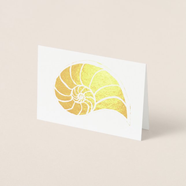 Con Relieve Metalizado Tarjeta en blanco de Shell Gold Nautilus (Anverso)