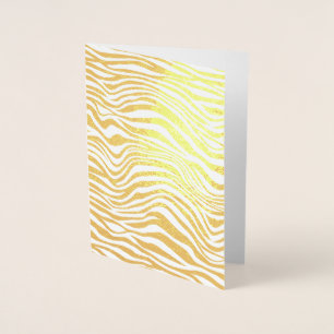 Con Relieve Metalizado Tarjeta en blanco para cualquier ocasión Gold Zebr