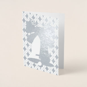 Con Relieve Metalizado Tarjeta en blanco para Navidades de la Campana de