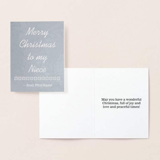 Con Relieve Metalizado Tarjeta "Feliz Navidad a mi sobrina" (Demostración)