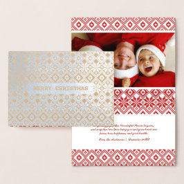 Con Relieve Metalizado Tarjeta fotográfica de Personalizado de lujo Merry