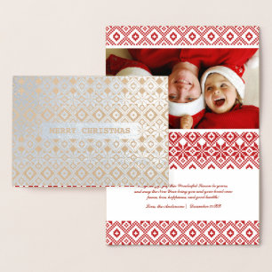 Con Relieve Metalizado Tarjeta fotográfica de Personalizado de lujo Merry