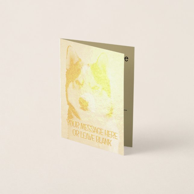 Con Relieve Metalizado Tarjeta Husky Siberiana / Tarjeta Malamute Alaskan (Anverso)