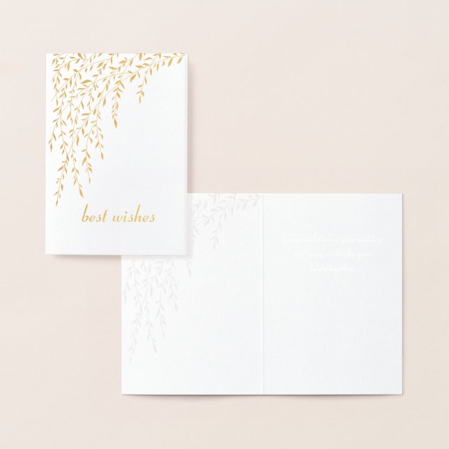 Con Relieve Metalizado Tarjeta Mini Boda Willows (Demostración)