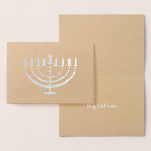 Con Relieve Metalizado Tarjeta Personalizado de vacaciones Hanukkah Menor