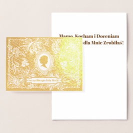 Con Relieve Metalizado Tarjeta Szczęśliwego Dnia Matki - Karta