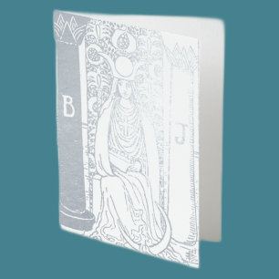 Con Relieve Metalizado Tarjeta Tarot Plata de alta sacerdotismo