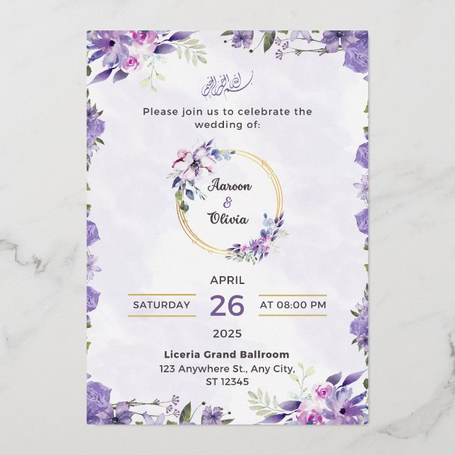 Con Relieve Metalizado Una invitación a la boda mágica (Anverso)