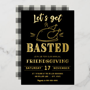 Con Relieve Metalizado Vamos a quedar tostadísimos   Invitación Friendsgi