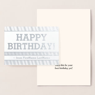Con Relieve Metalizado Vieja tarjeta clásica de "cumpleaños feliz"