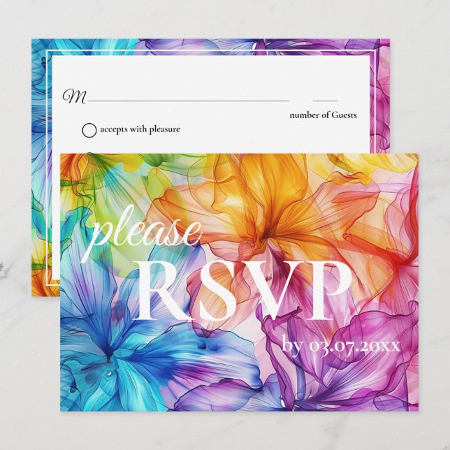 Con requisitos dietéticos RSVP Ethereal Bloom (Anverso / Reverso)