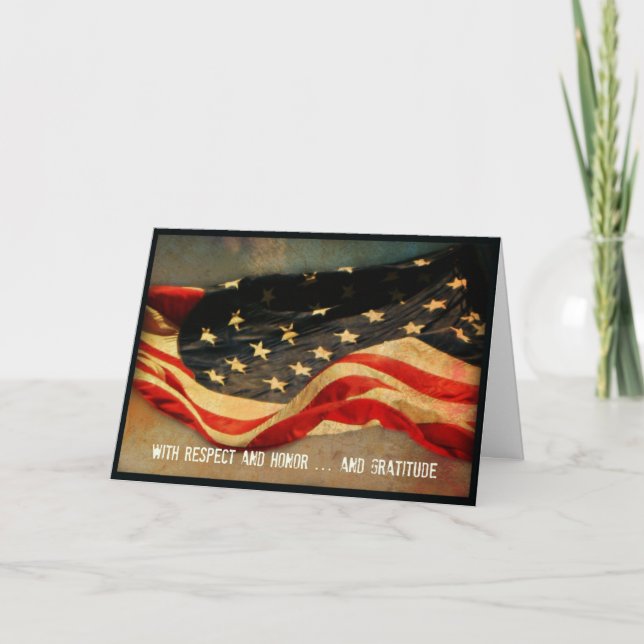 Con respeto, honor - Tarjeta de Día de Gracias a l (Anverso)