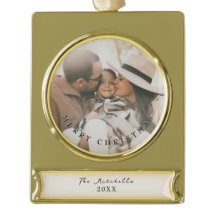 Adorno de árbol de fotos familiares minimalista mo