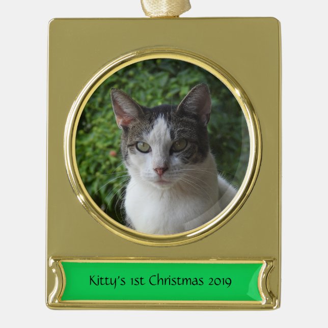 Con Rótulo Dorado Adorno de Foto Personalizado *Agrega tu imagen/Tex (Anverso)