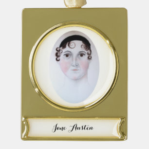 Con Rótulo Dorado Adorno de pancarta de oro de Jane Austen.