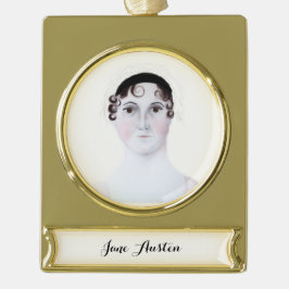 Con Rótulo Dorado Adorno de pancarta dorada de Jane Austen.
