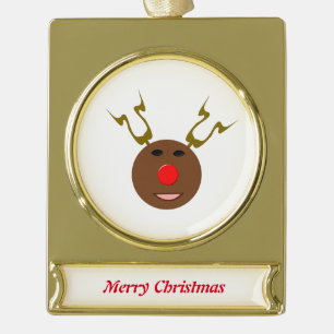 Con Rótulo Dorado Adorno de Reno de Navidad Cibernético Personalizab