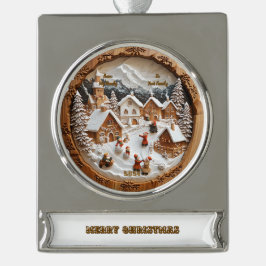 Con Rótulo Plateado Adorno de banderín