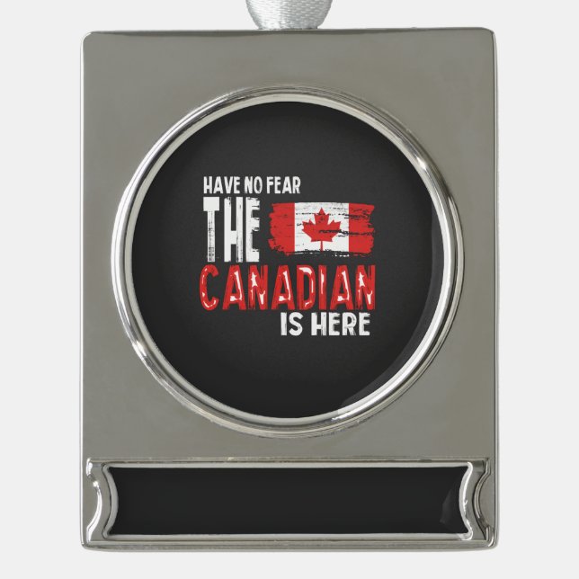 Con Rótulo Plateado Adorno de Canadá (Anverso)