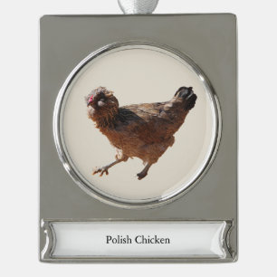 Con Rótulo Plateado adorno de pancarta de Pollo Pulido