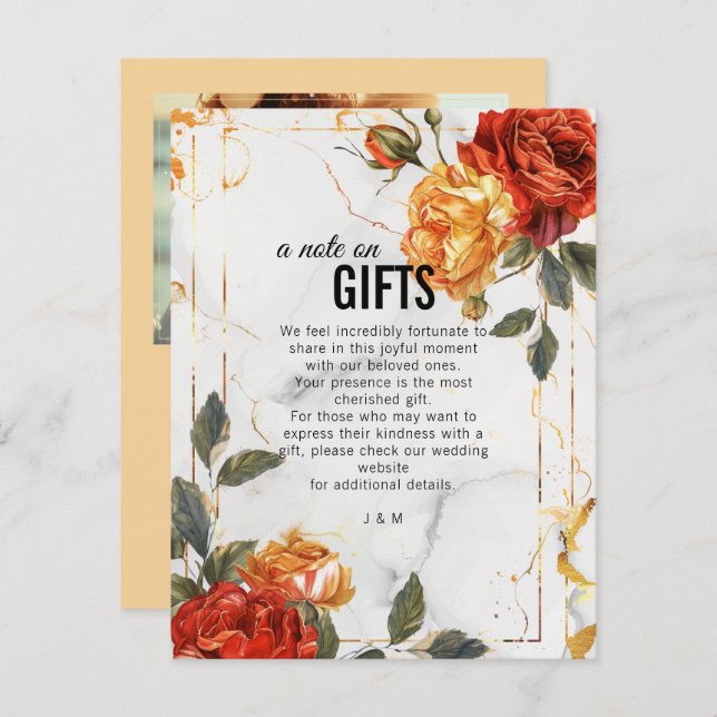 Con tarjeta de regalo de foto Marble Dreams Naranj