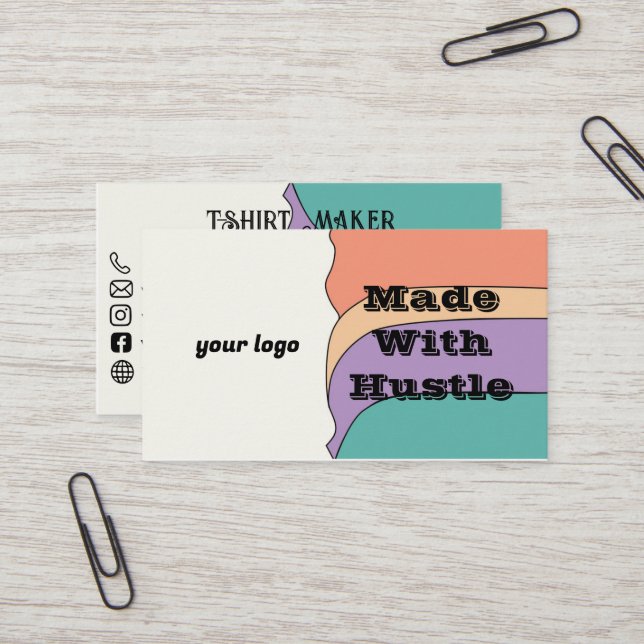 Con tarjeta de visita Hustle T-Shirt Maker (Anverso/Reverso In Situ)