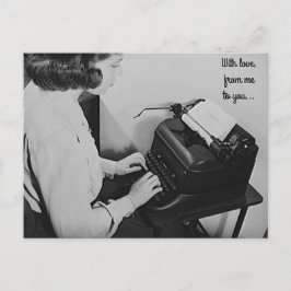 Con tarjeta postal de máquina de escribir con amor