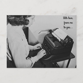 Con tarjeta postal de máquina de escribir con amor