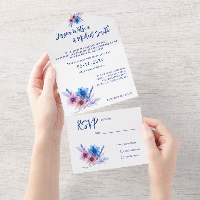 💍 Con tarjeta RSVP Pastel Whispers Meadows (desgarro)