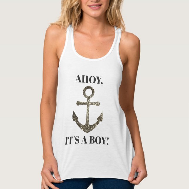 Con Tirantes Ahoy es una camiseta de Baby Shower de un chico pr (Anverso)