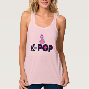 Con Tirantes ♪♥Amo KPop Camiseta sin Mangas Ajustada de Espalda