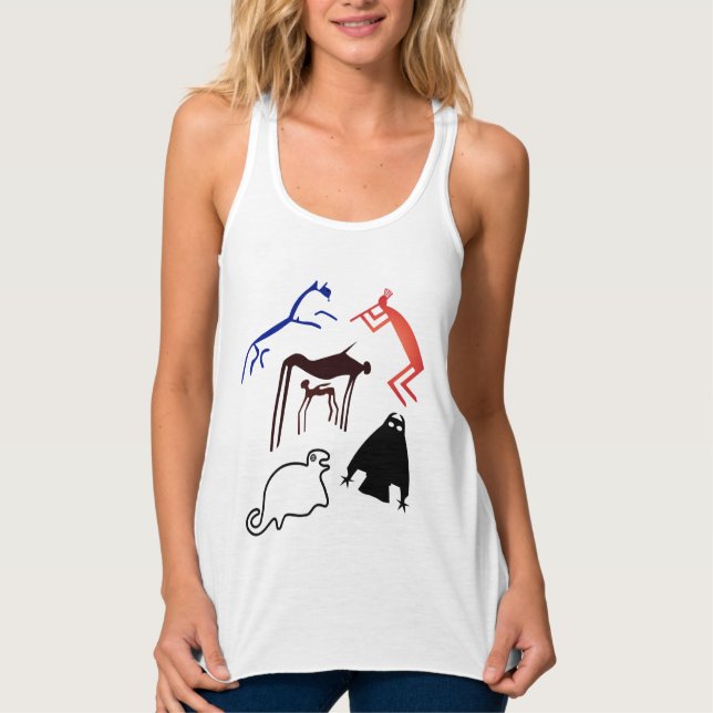 Con Tirantes Antiguo arte tribal terrestre - Camiseta de animal (Anverso)