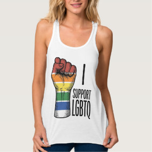 Con Tirantes Apoyo el diseño de camiseta de puño orgulloso vint