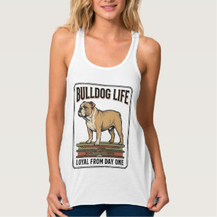 Con Tirantes Camiseta Amante del Bulldog Arte de Perro Grabado