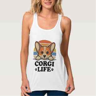 Con Tirantes Camiseta Corgi Life Grabado Vintage Arte Amante Pe