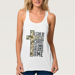 Con Tirantes Camiseta Cristiana Cruz de Fe Puedo Hacer Todas la