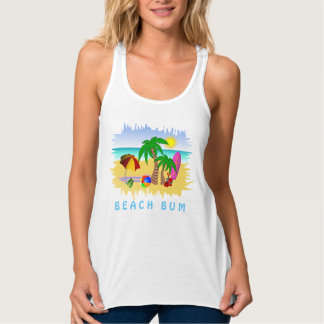 Con Tirantes Camiseta Cute Beach Bum Fun Colorful Womens