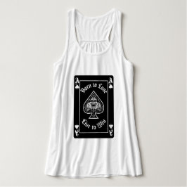 Con Tirantes Camiseta de carta de juego negra del as de espadas