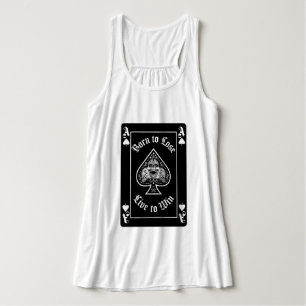 Con Tirantes Camiseta de carta de juego negra del as de espadas