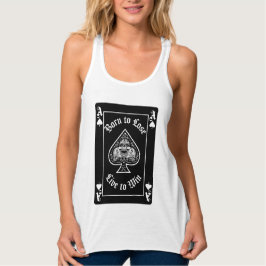 Con Tirantes Camiseta de carta de juego negra del as de espadas